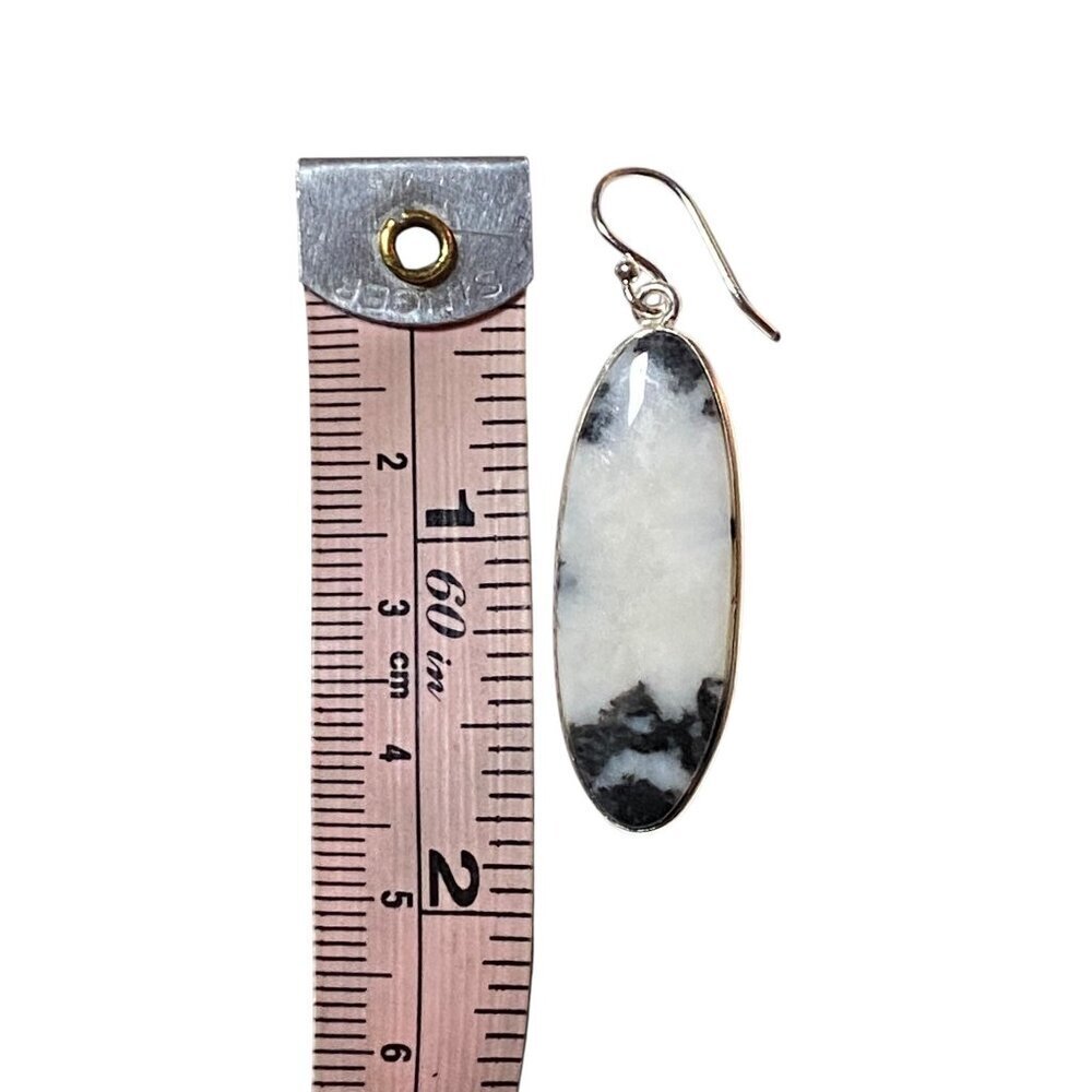 NEW Zebra Jasper Sterling Silver Dangle Earrings - Picture 4 of 4